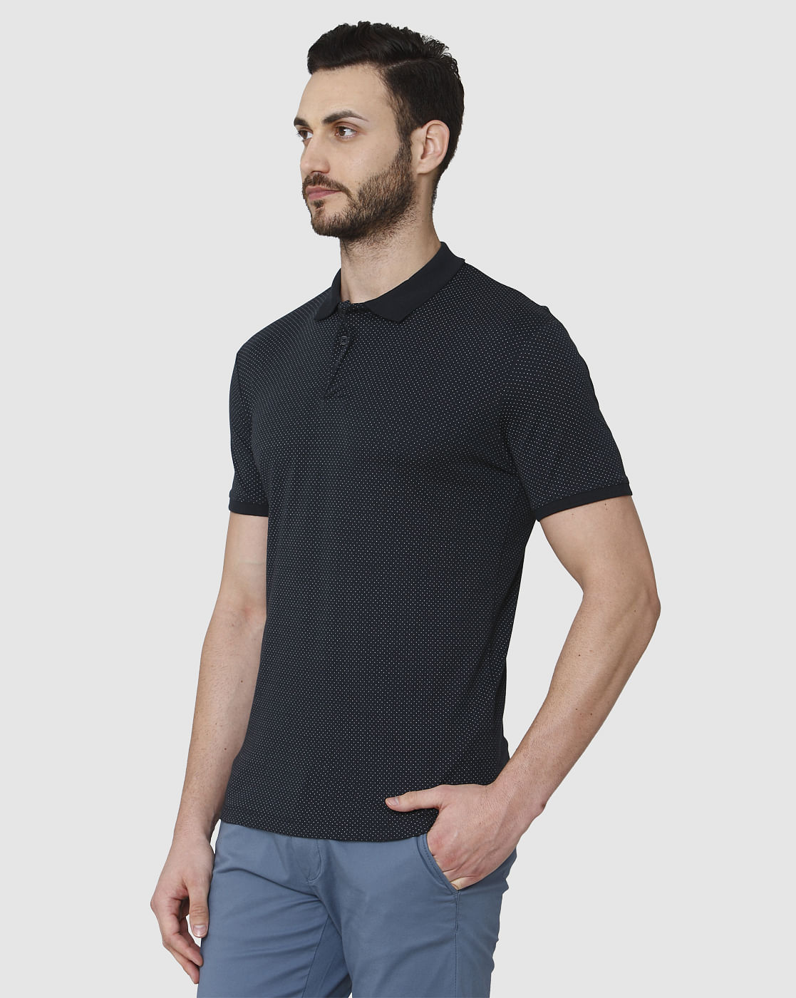 Black Polo Neck T-Shirt