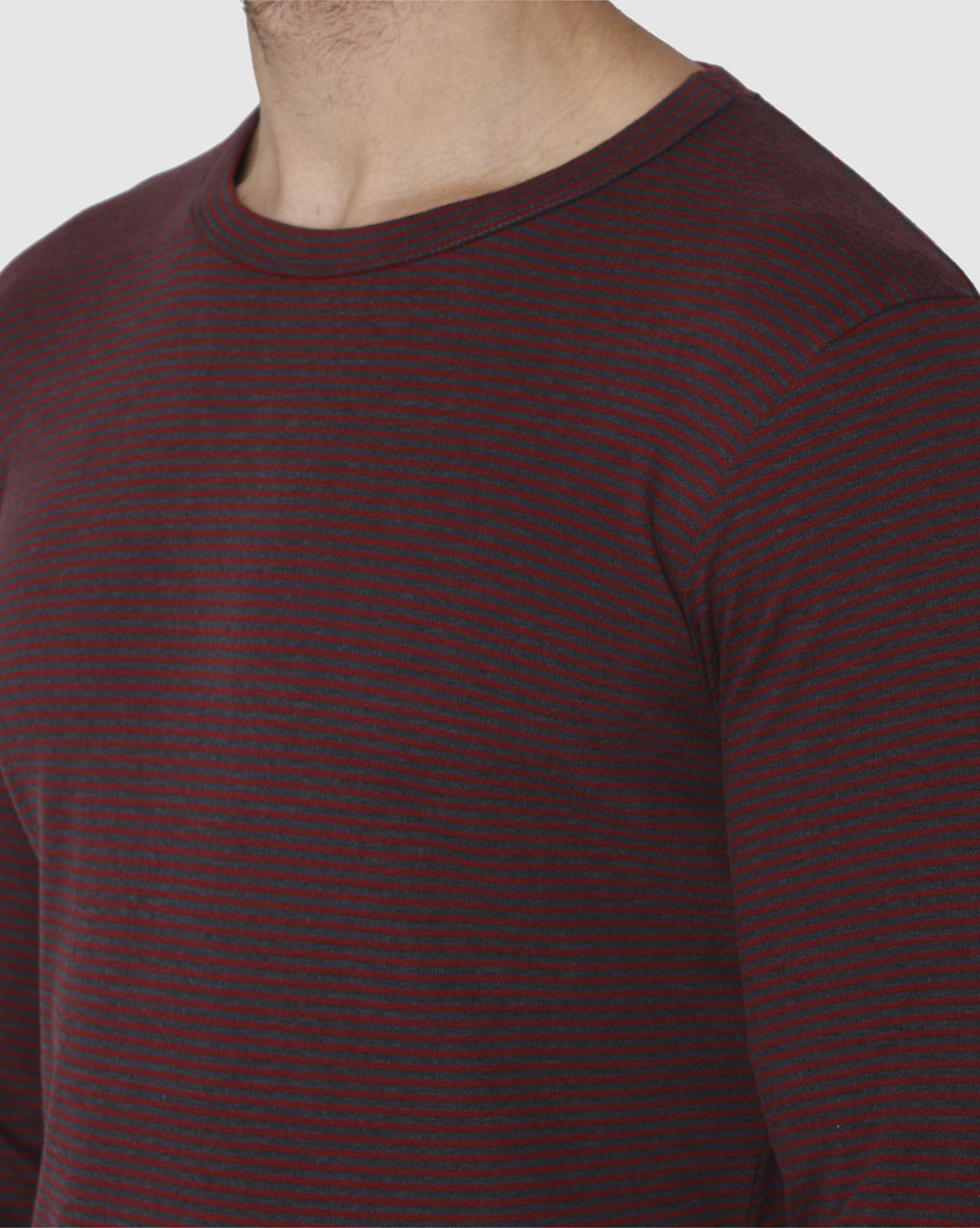 Red Striped Crew Neck T-Shirt