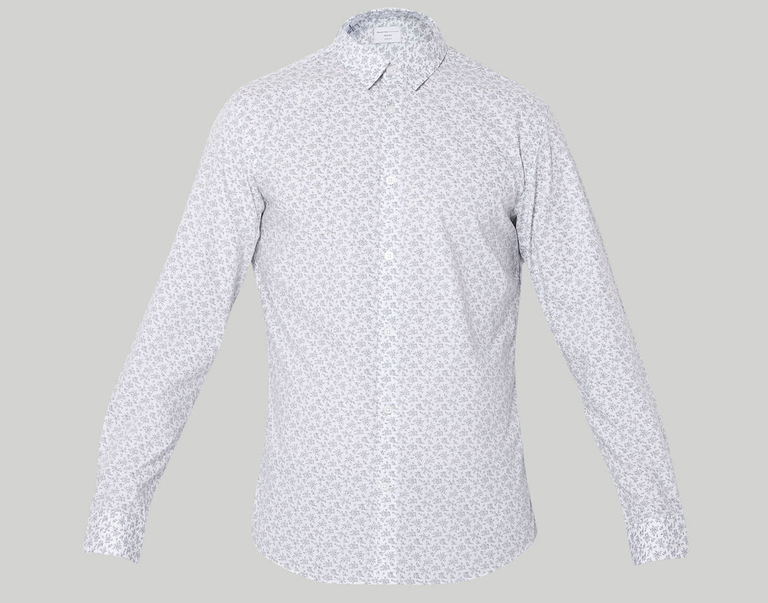 White Printed Full Sleeves Shirt