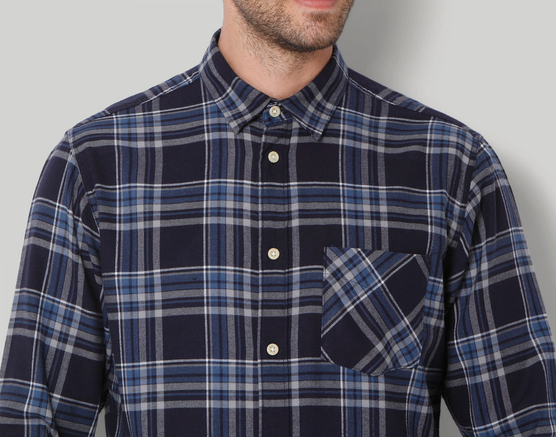 Blue Check Full Sleeves Shirt