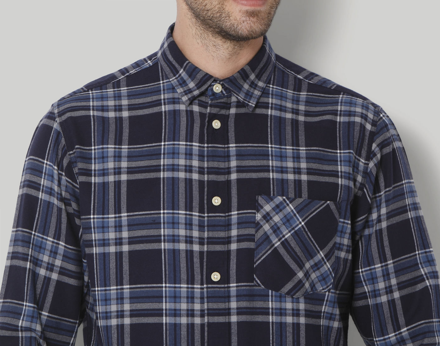 Blue Check Full Sleeves Shirt