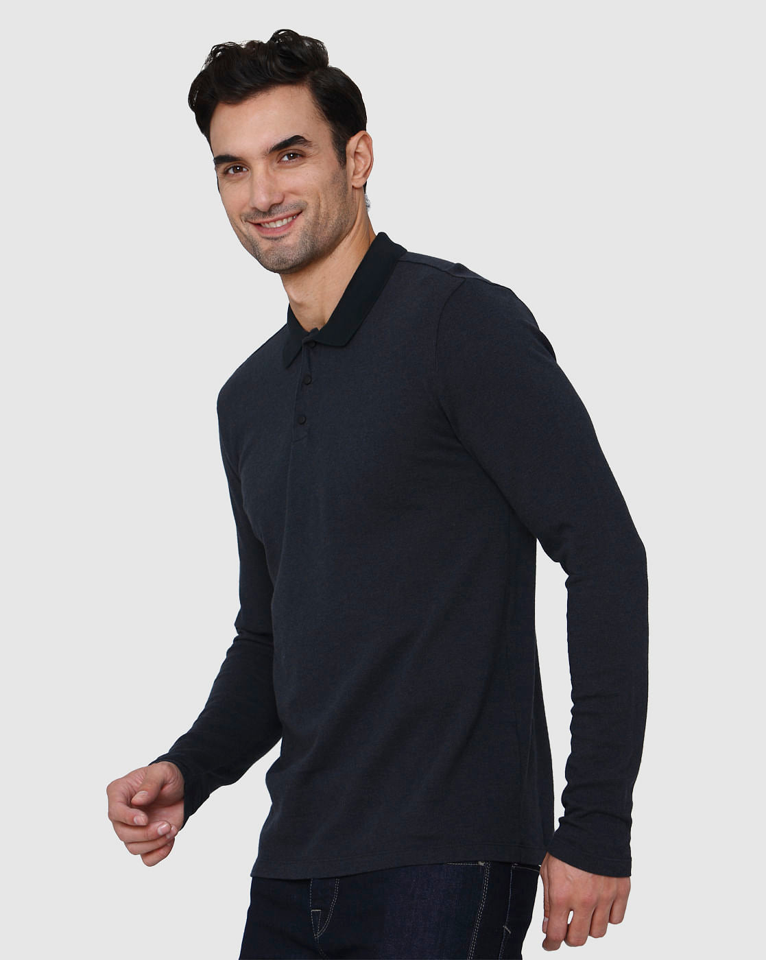 Black Polo Neck T-Shirt