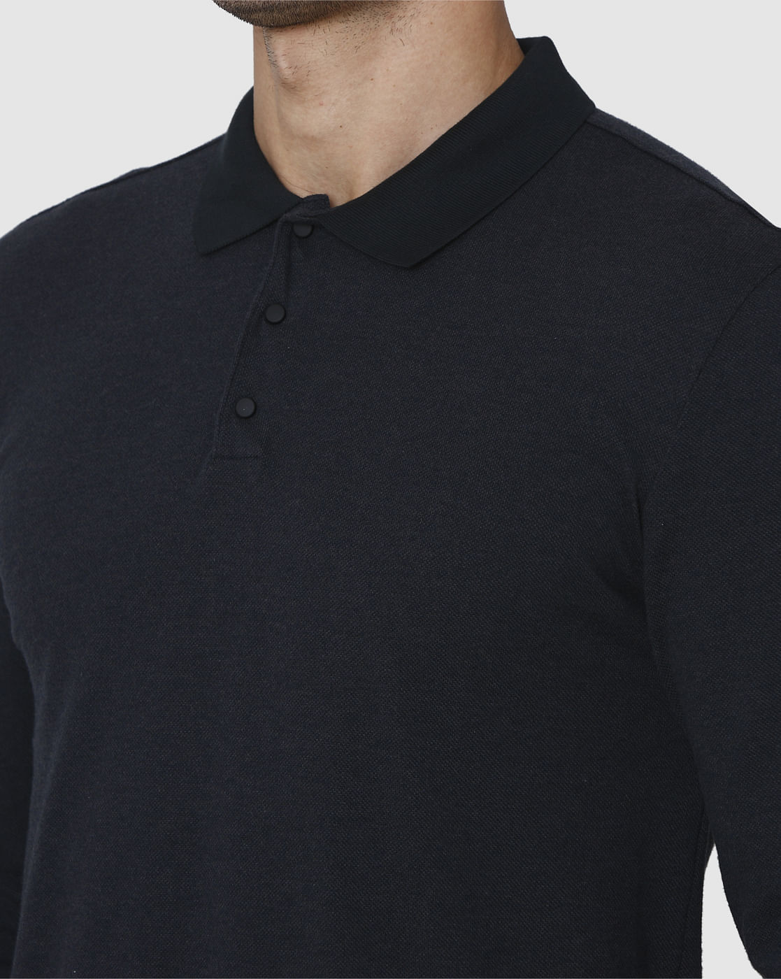 Black Polo Neck T-Shirt