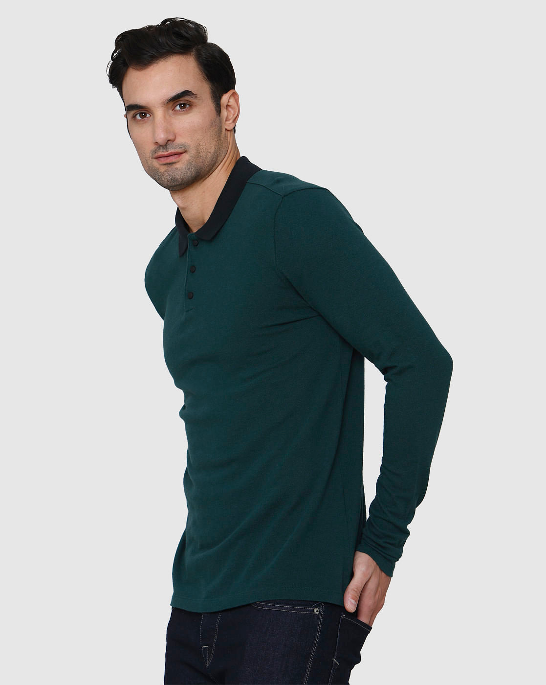 Green Polo Neck T-Shirt