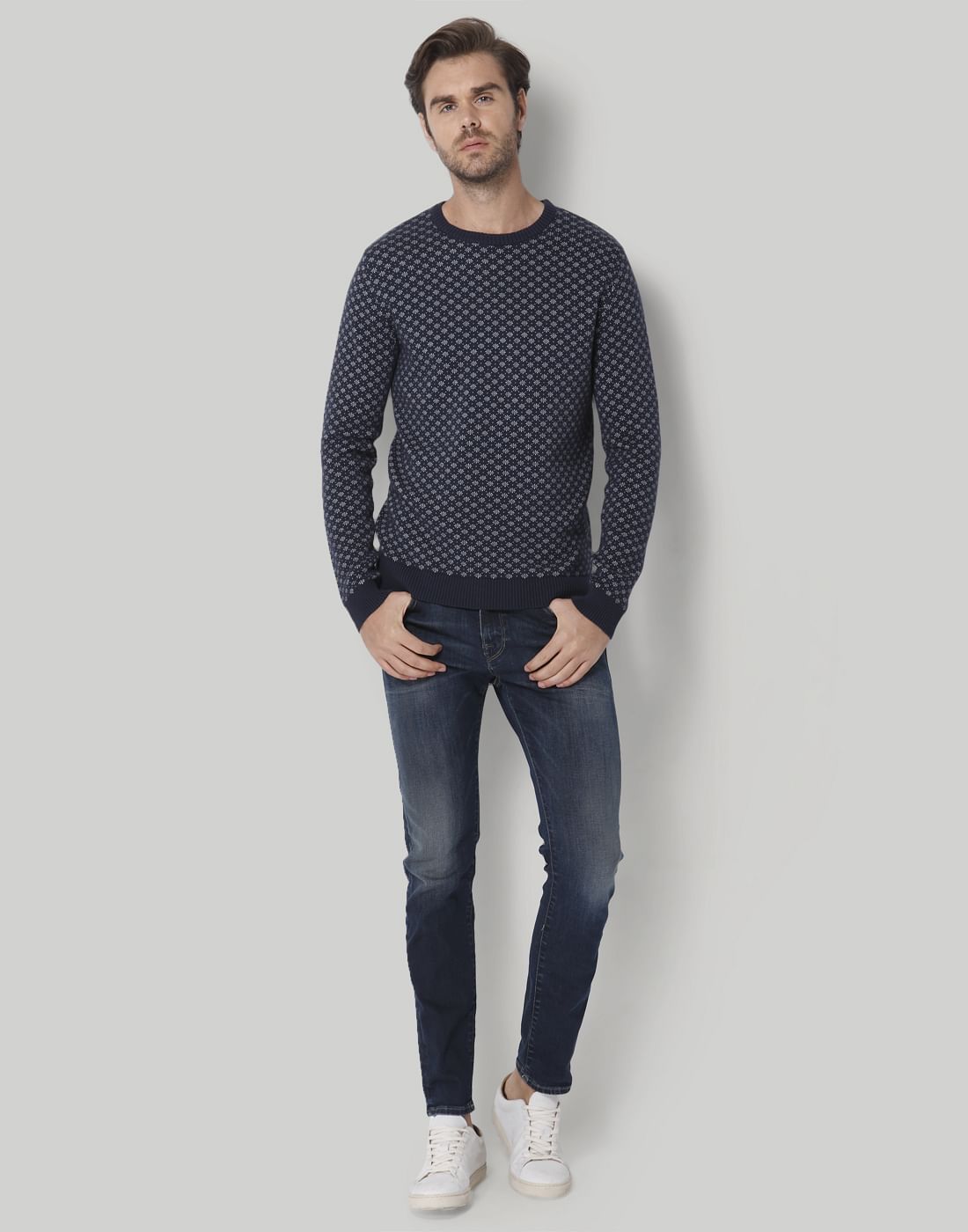 Blue Printed Pullover