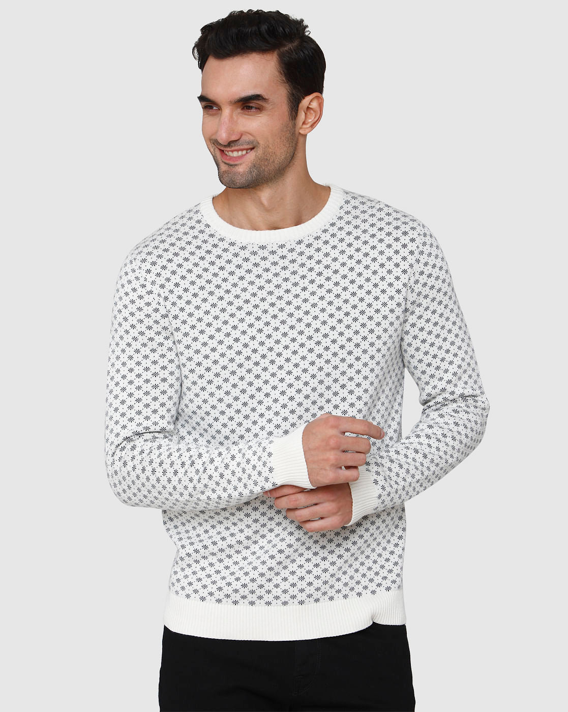White Printed Pullover