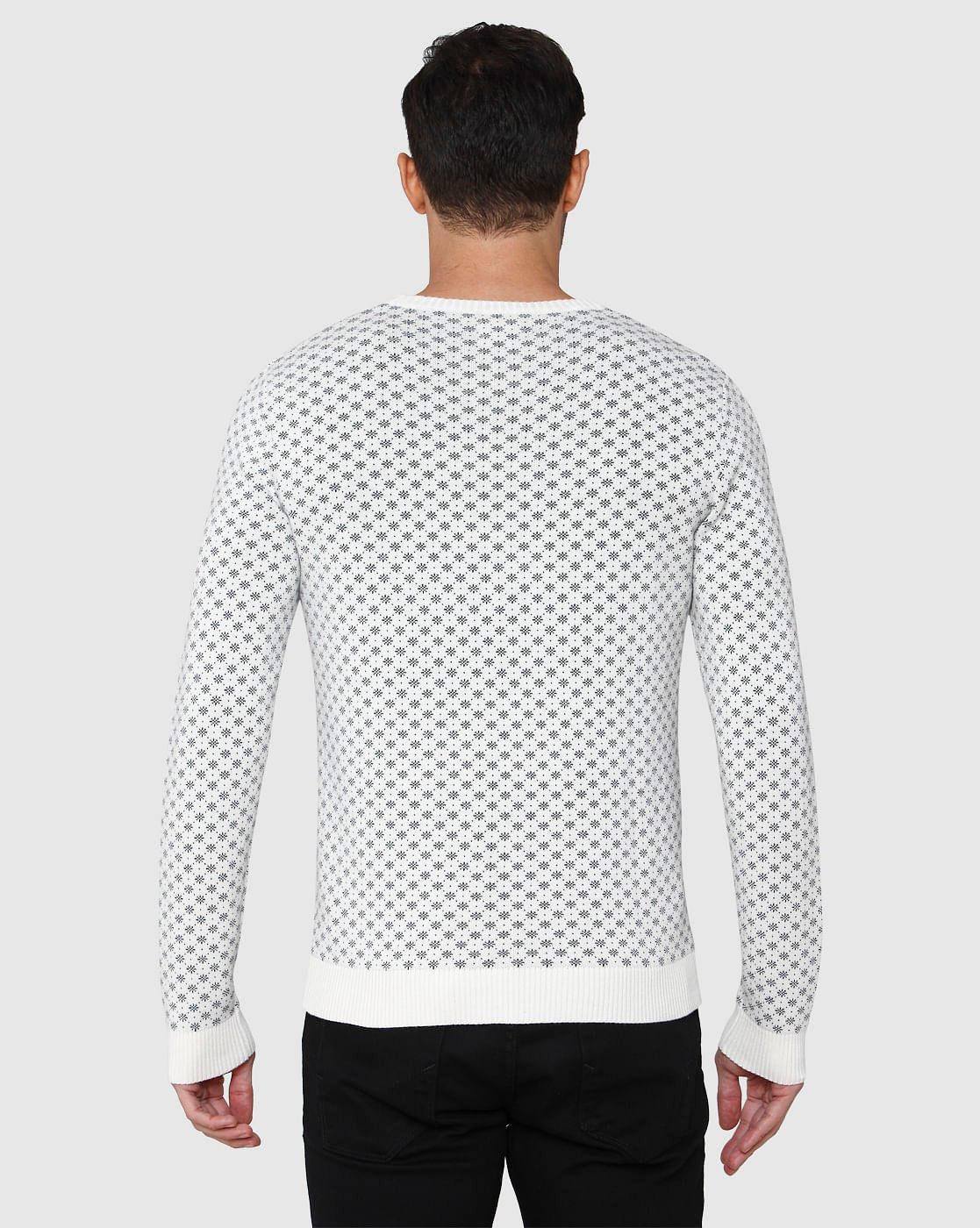 White Printed Pullover