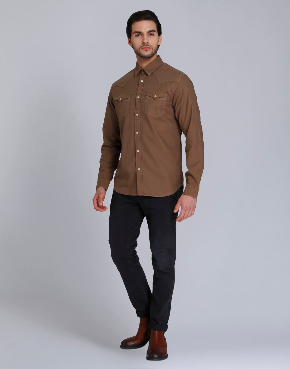 Brown Full Sleeves Shirt