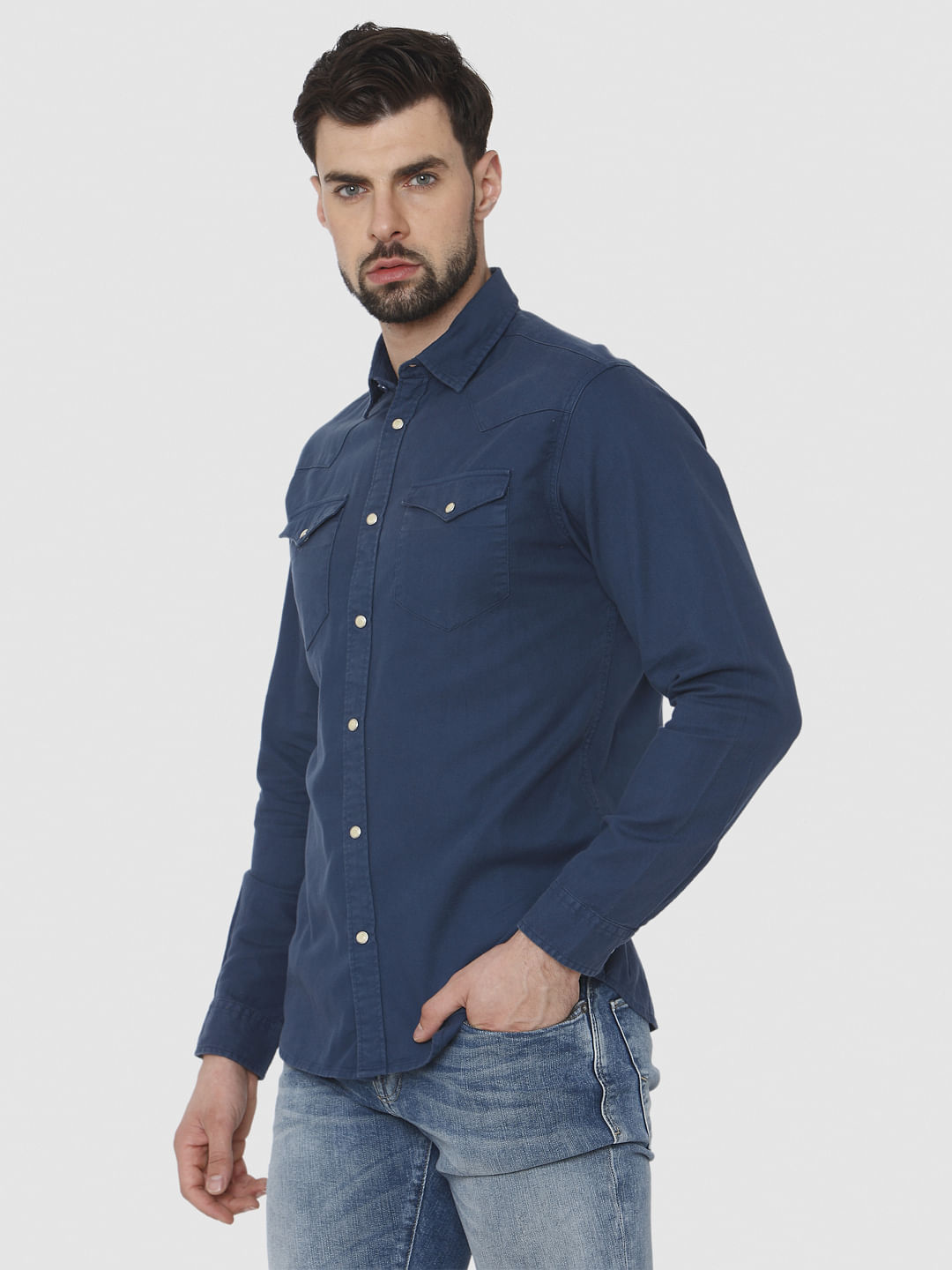 Dark Blue Full Sleeves Shirt