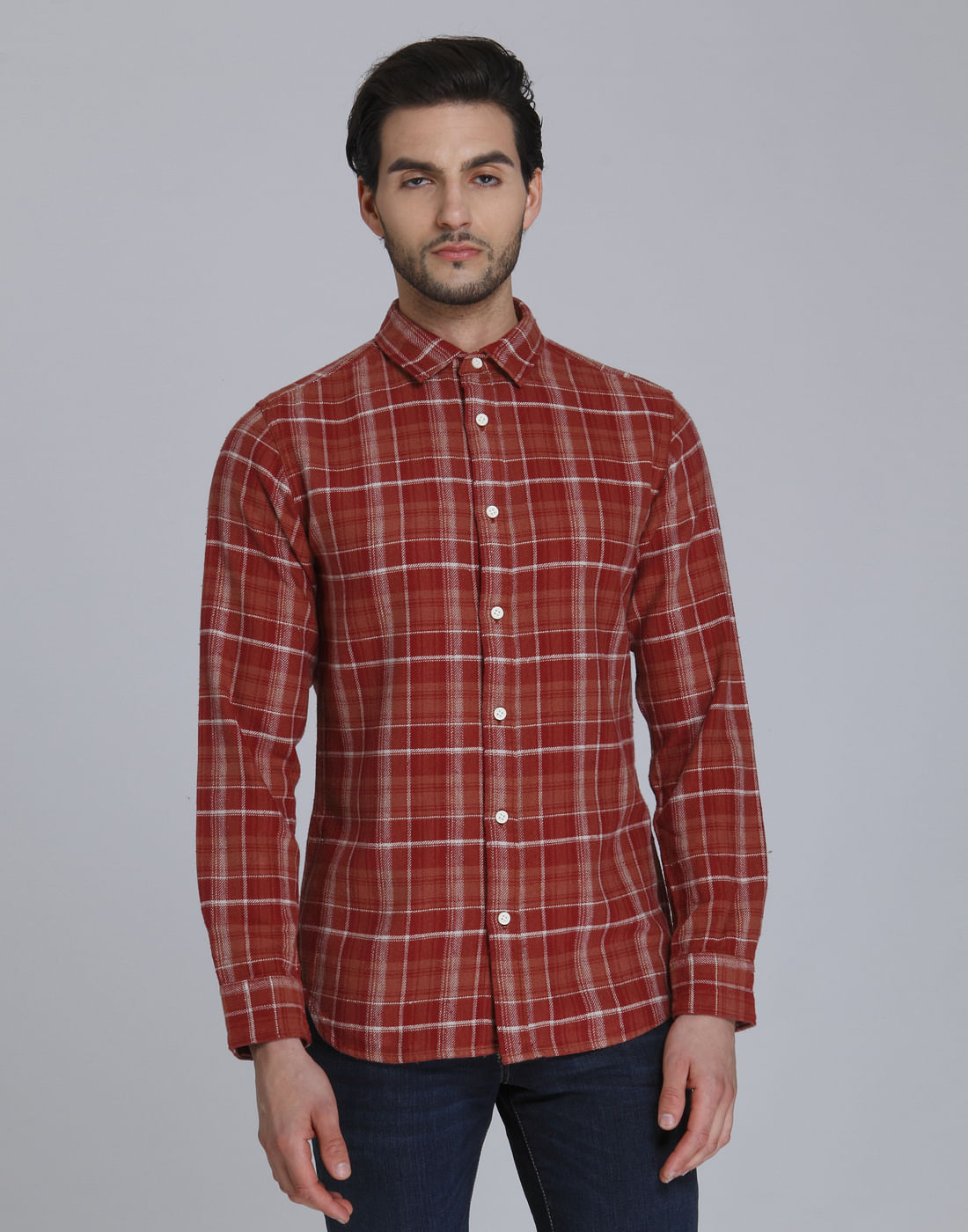 Red Check Full Sleeves Shirt