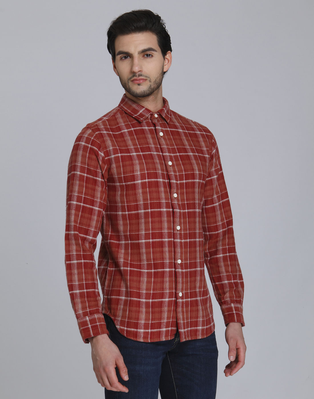 Red Check Full Sleeves Shirt