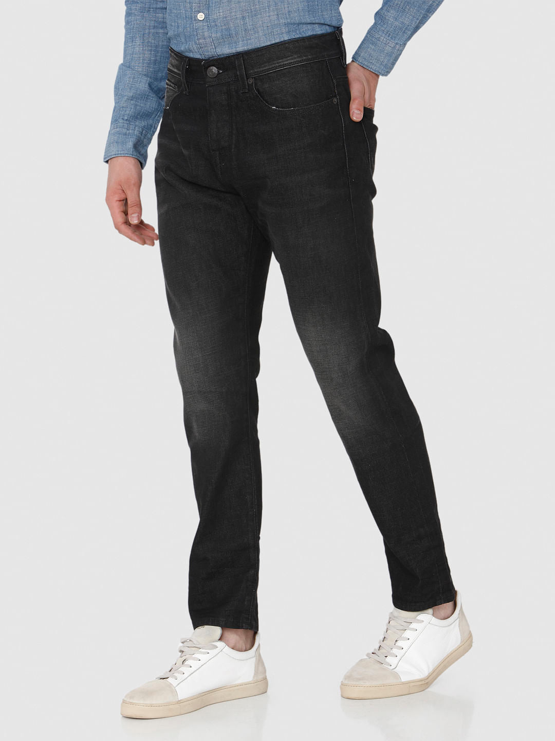 Black Faded Toby Tapered Fit Jeans