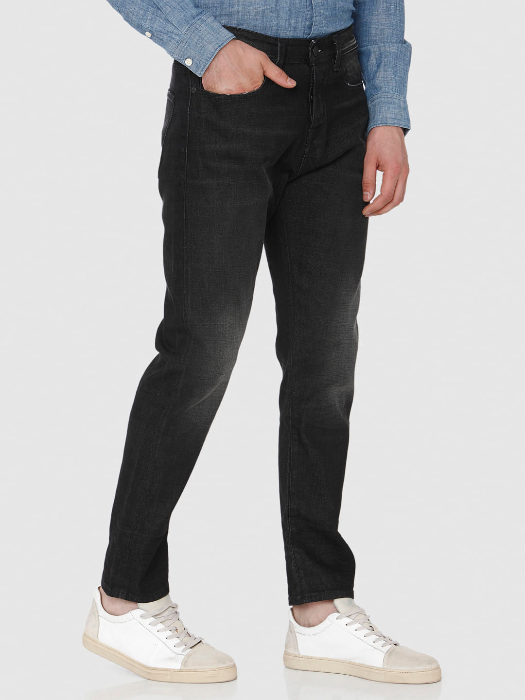 Black Faded Toby Tapered Fit Jeans