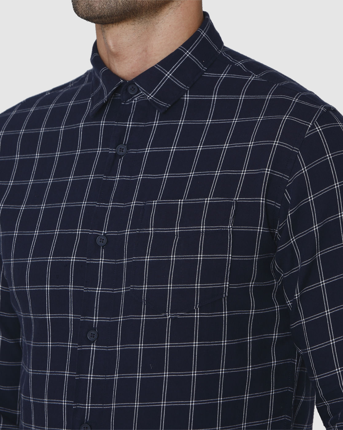Blue Check Full Sleeves Shirt