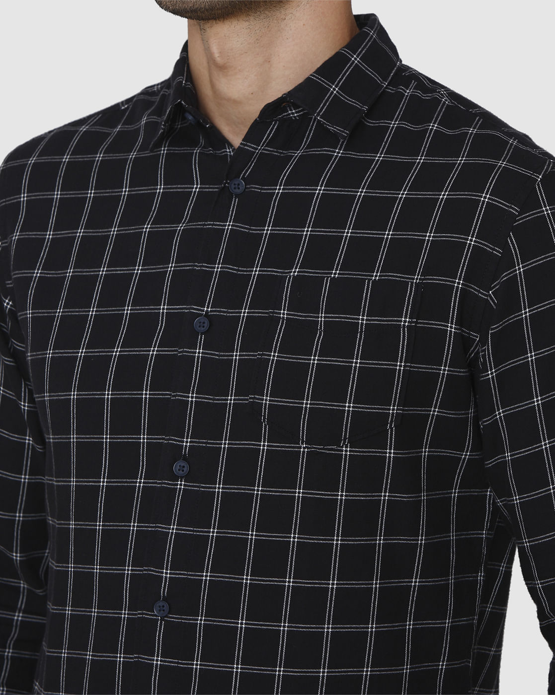 Black Check Full Sleeves Shirt