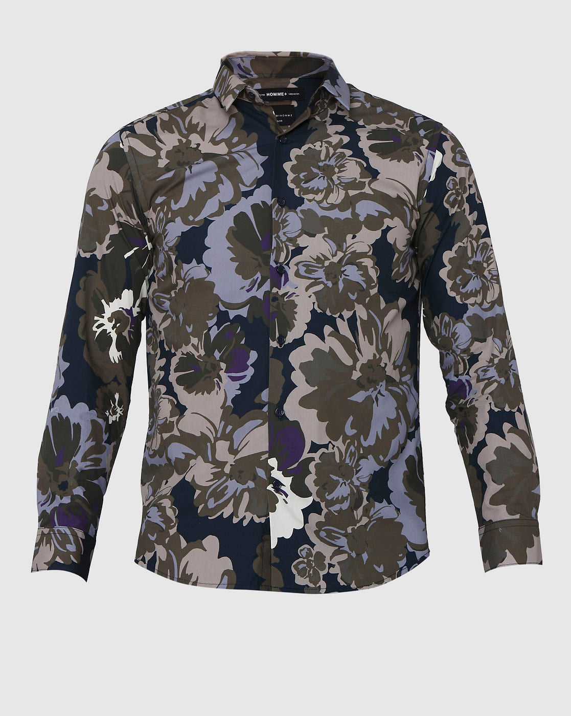 Blue Printed Full Sleeves Shirt