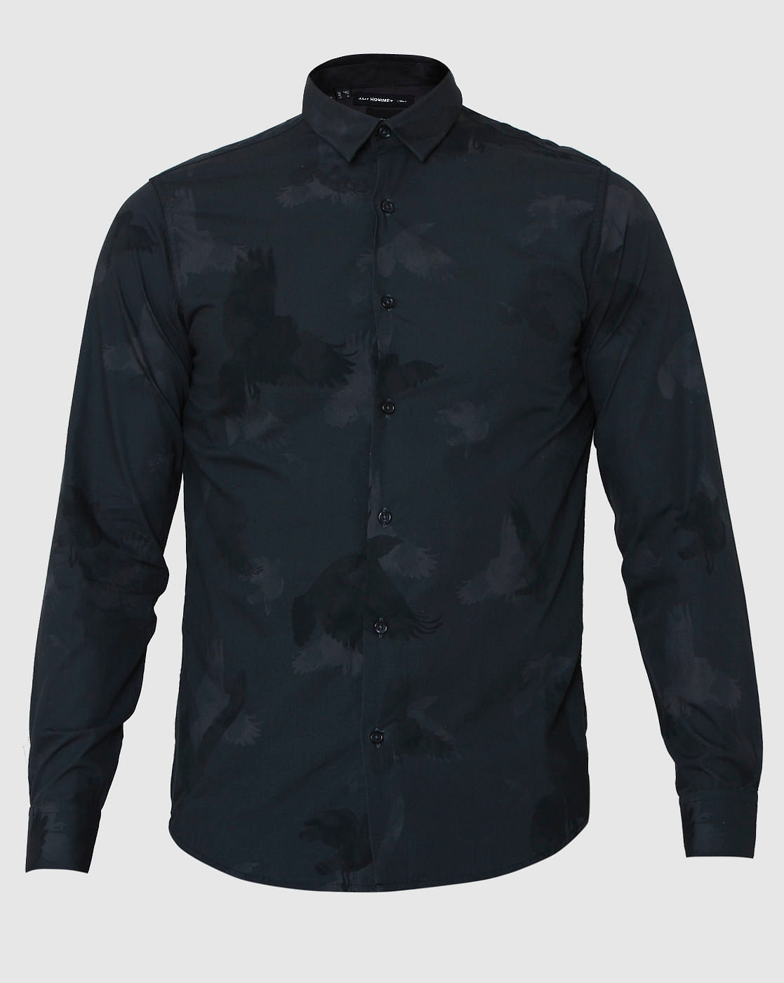 Black Printed Full Sleeves Shirt