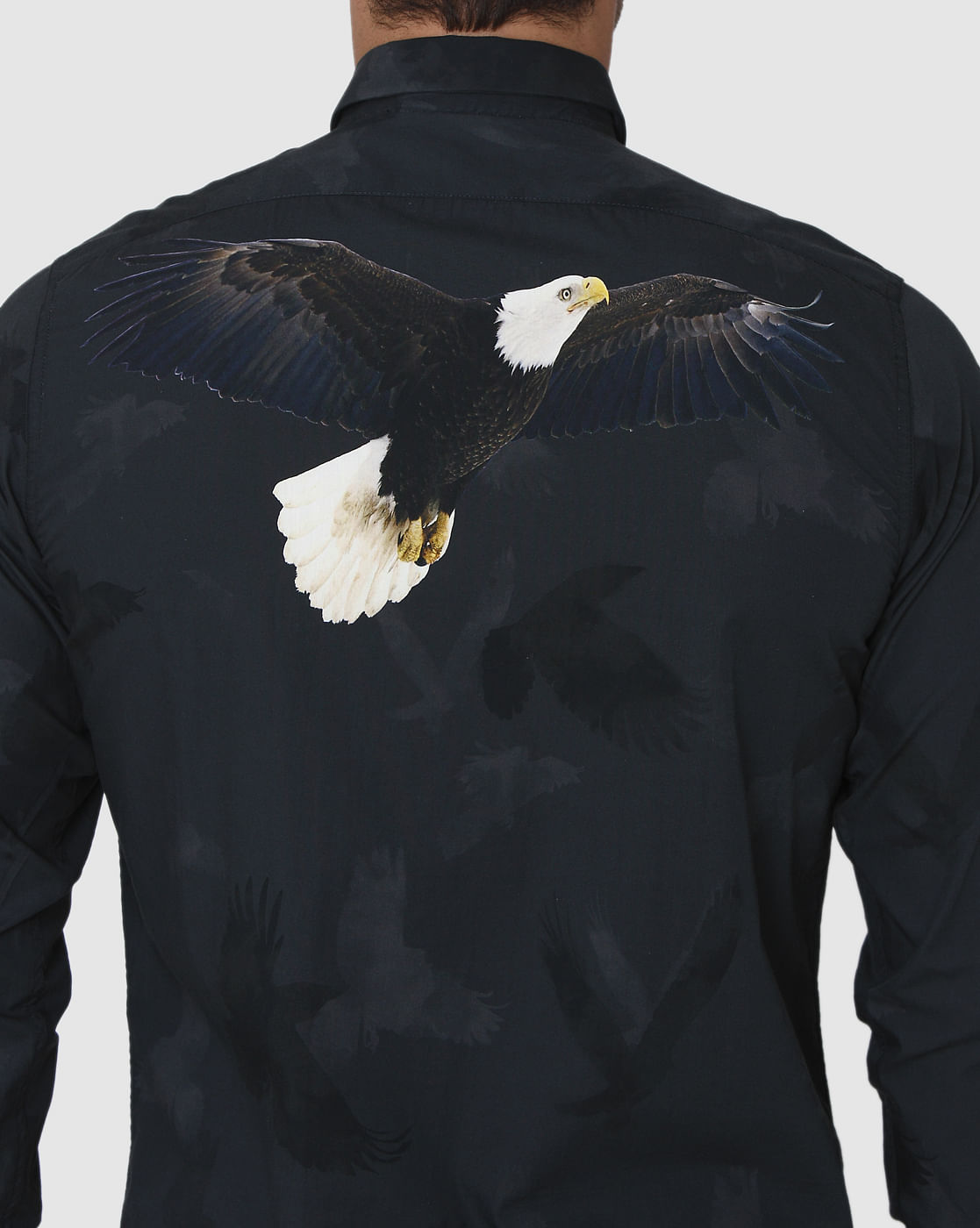 Black Printed Full Sleeves Shirt