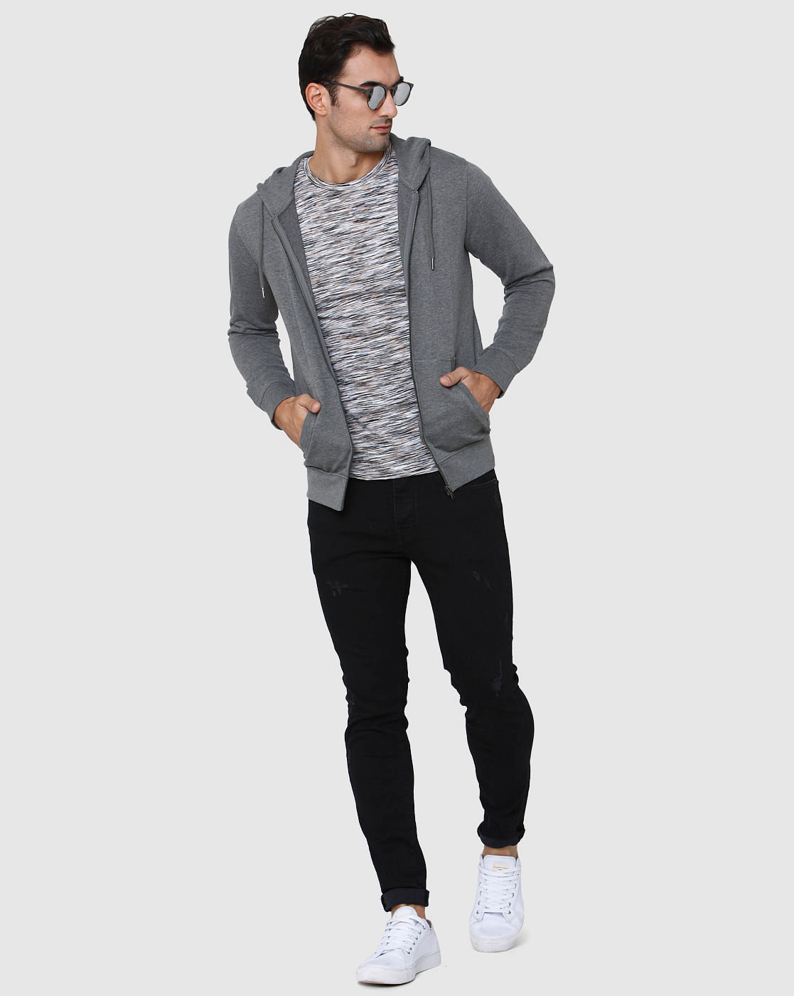 White Striped Crew Neck T-Shirt