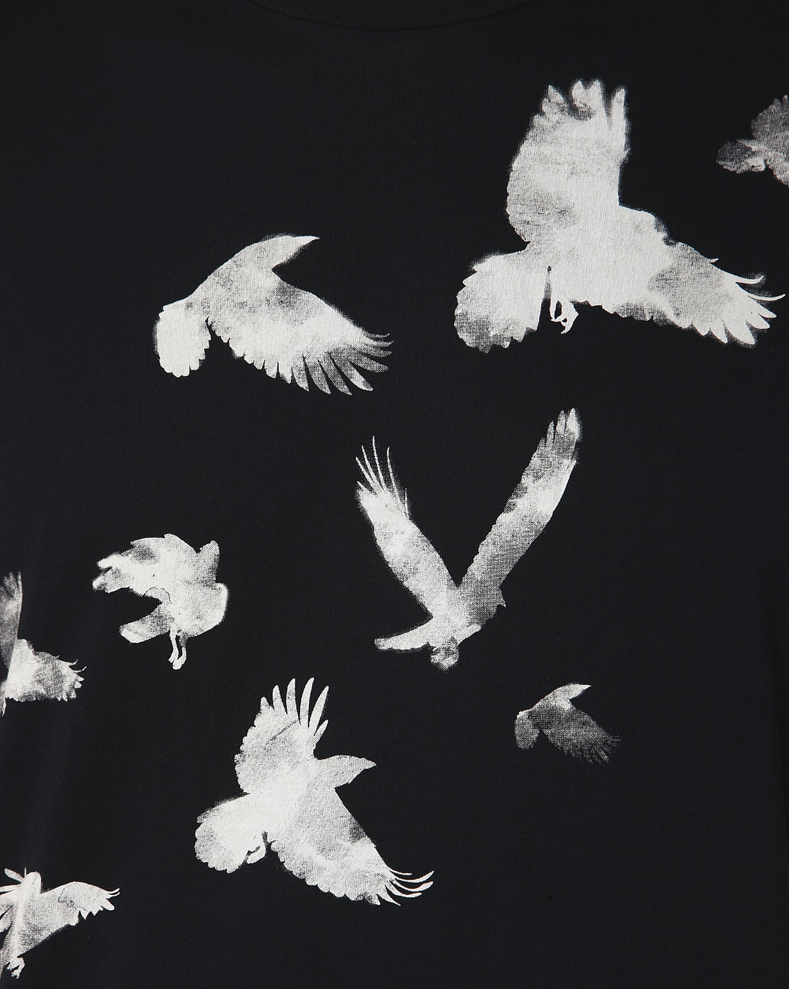 Black Printed Crew Neck T-Shirt