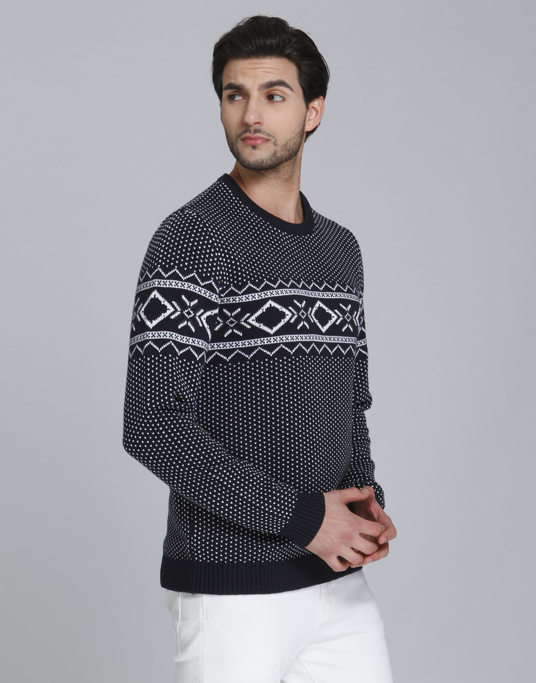 Blue Printed Pullover