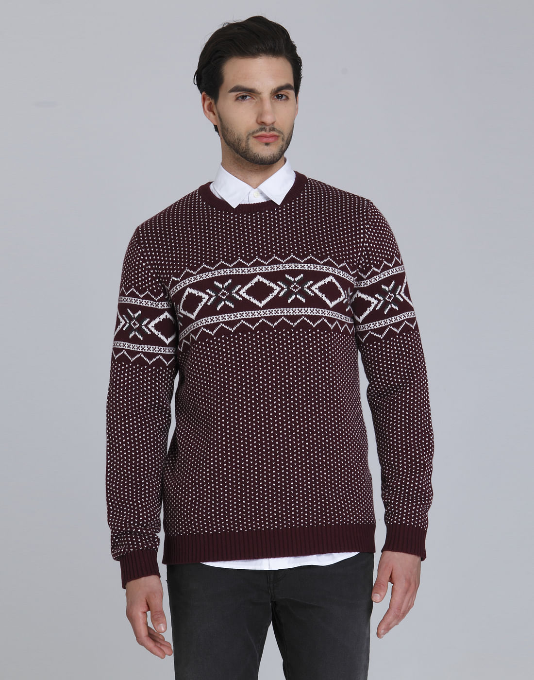 Red Printed Pullover