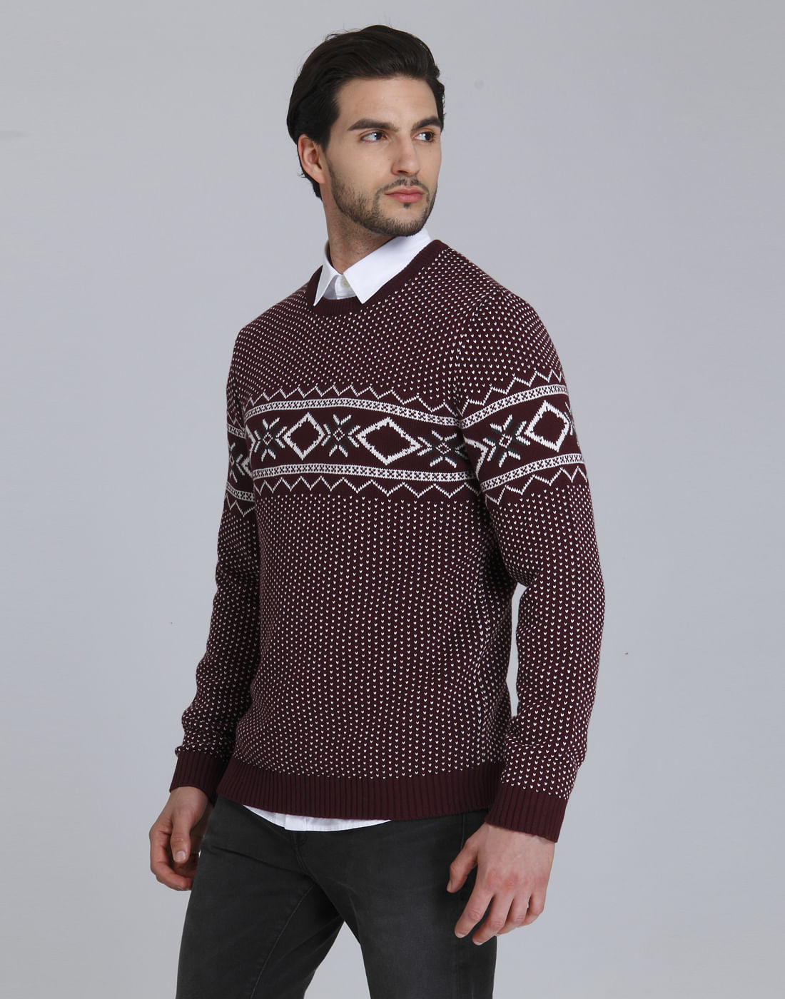 Red Printed Pullover