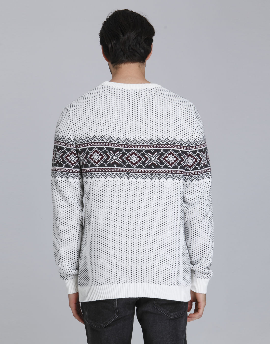 White Printed Pullover
