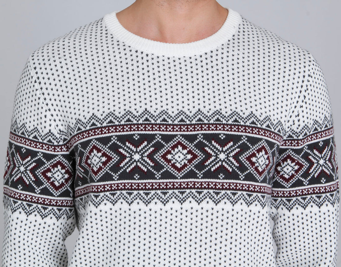 White Printed Pullover