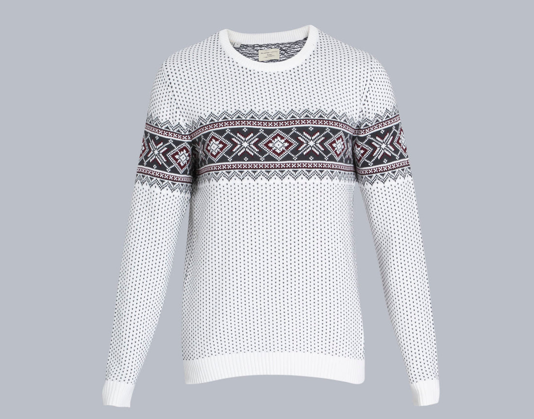 White Printed Pullover