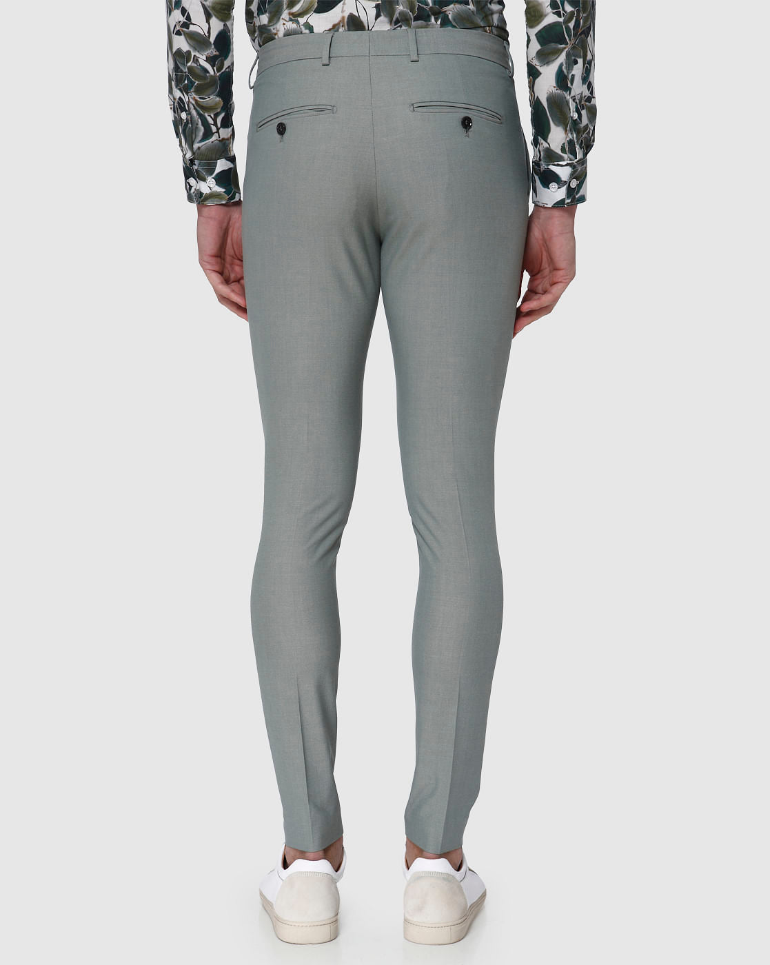 Green Formal Slim Fit Trousers