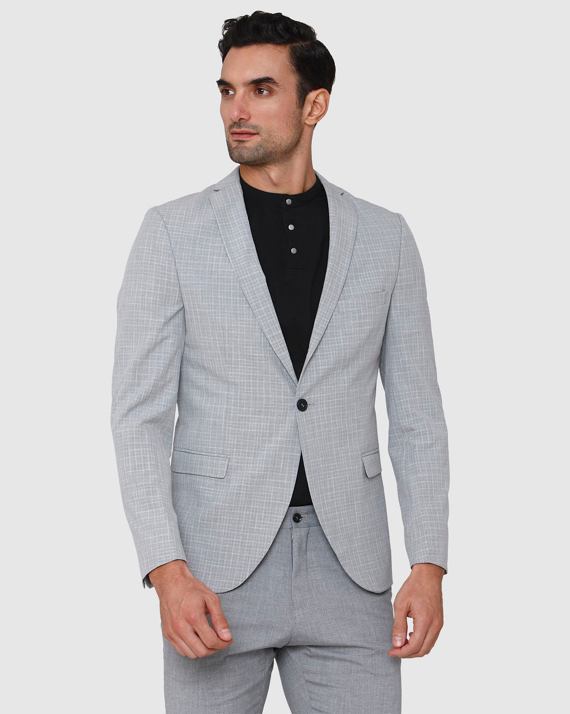 Grey Check Formal Blazer