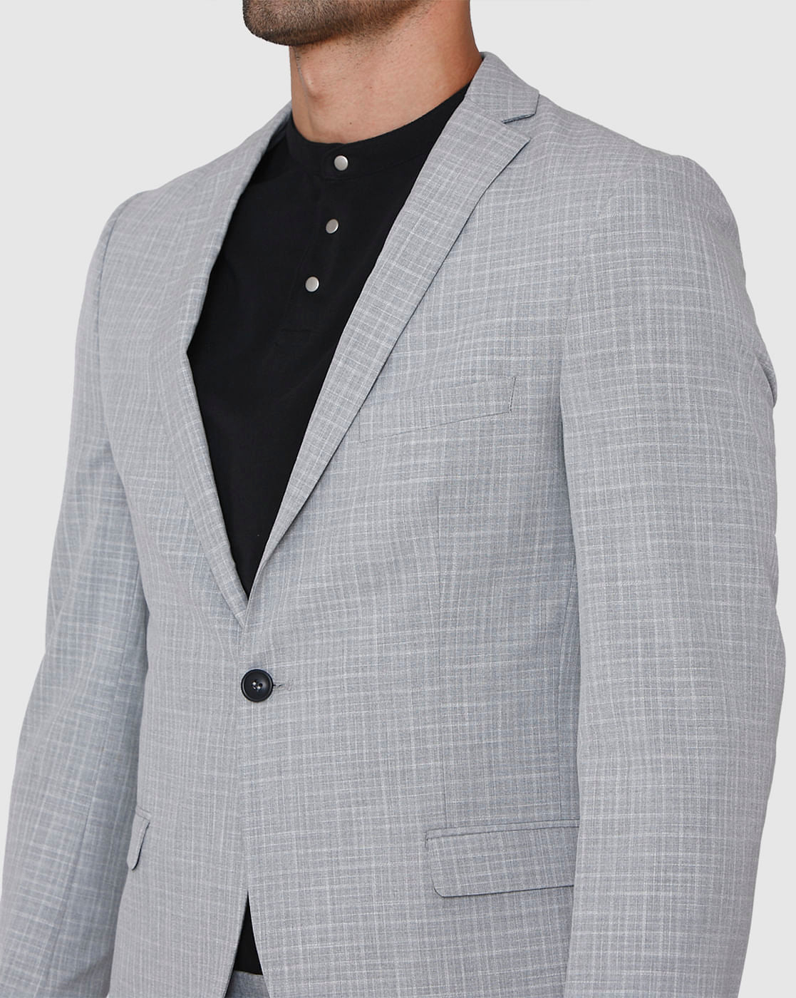 Grey Check Formal Blazer