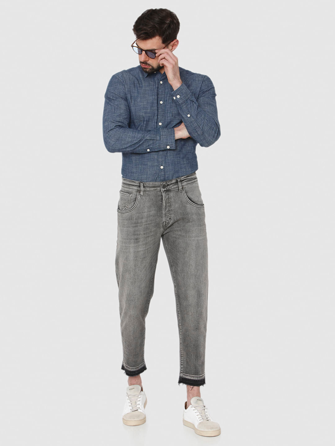 Grey Regular Fit Jeans