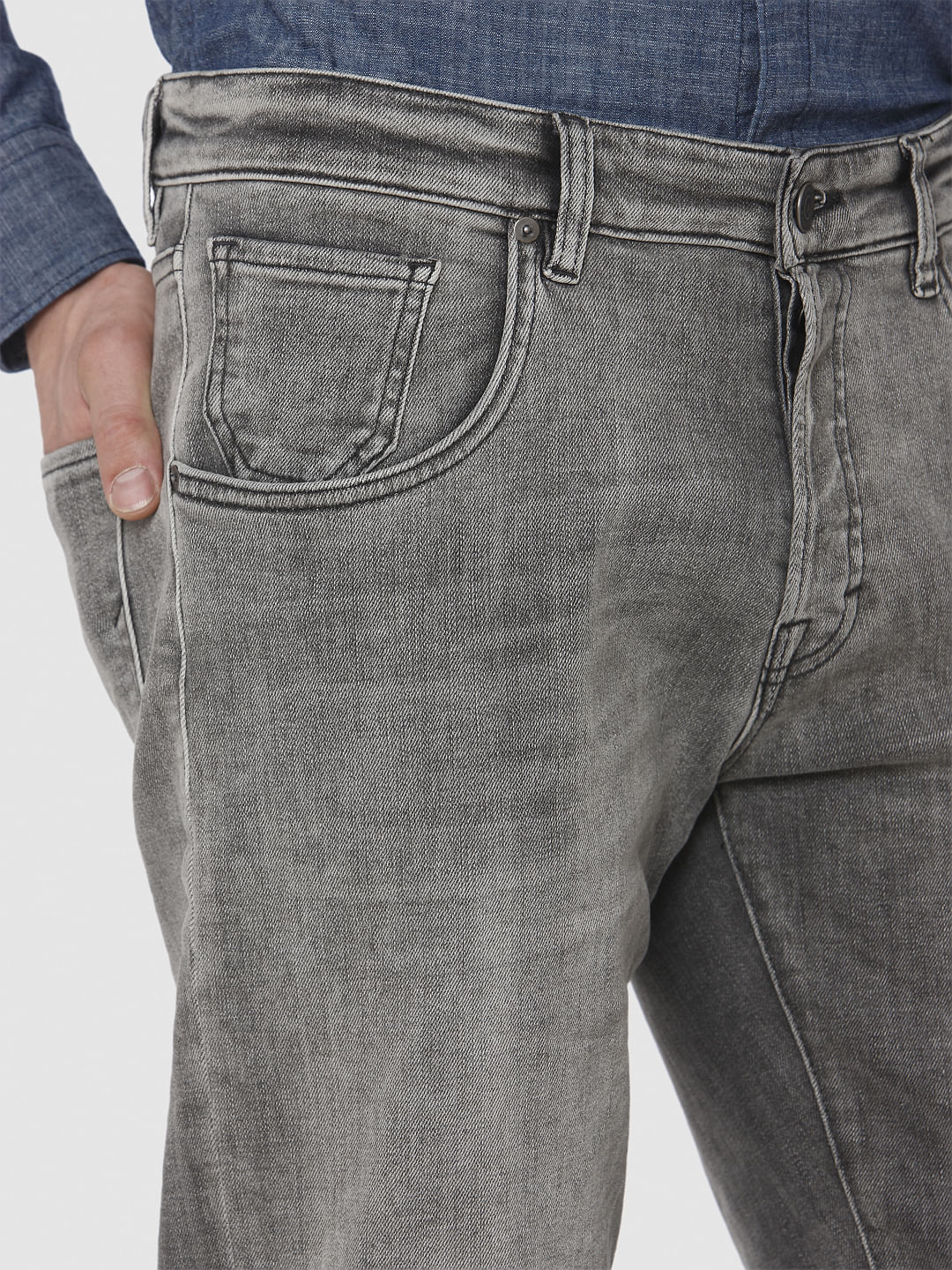 Grey Regular Fit Jeans