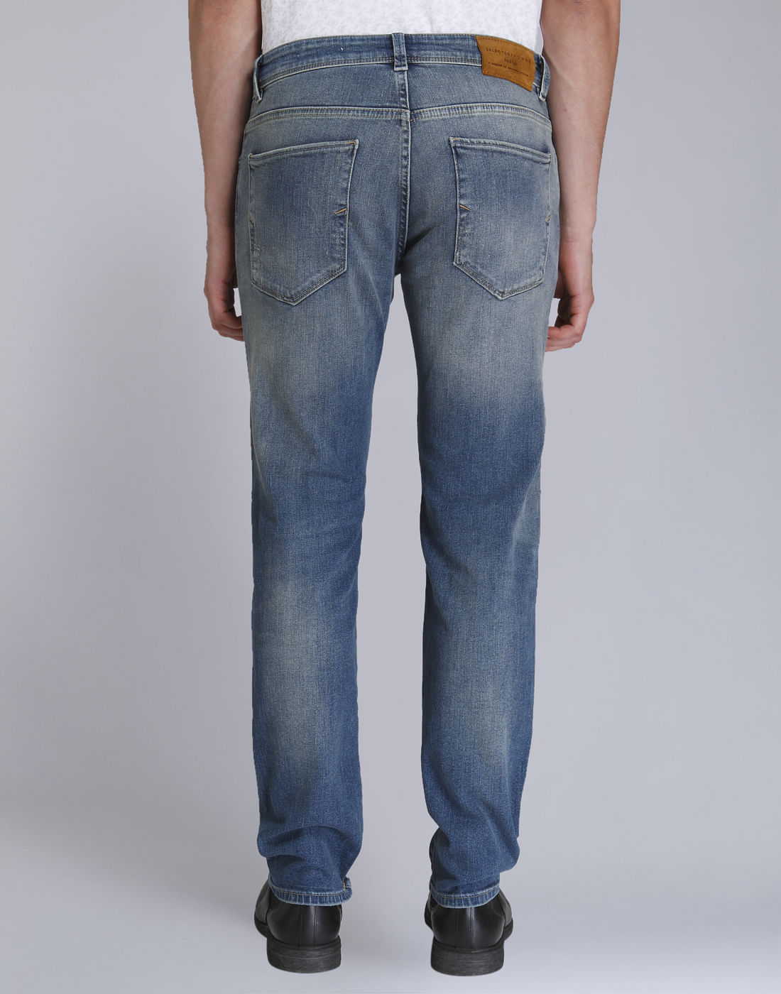 Blue Distressed Slim Fit Jeans