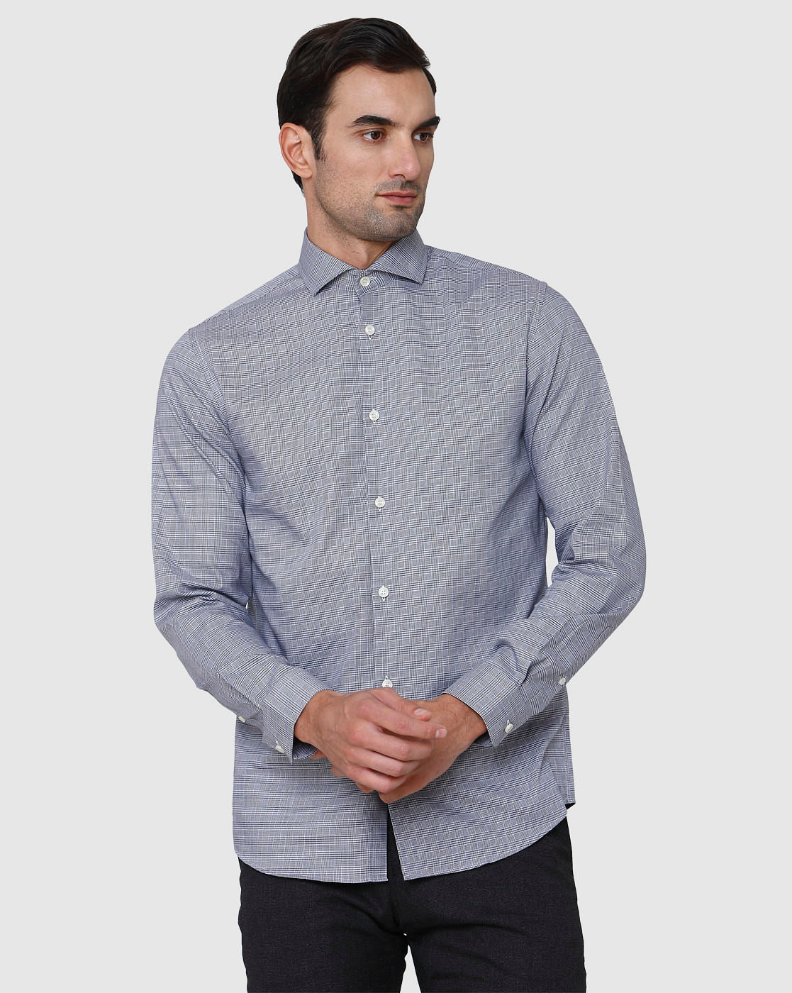 Blue Check Full Sleeves Shirt