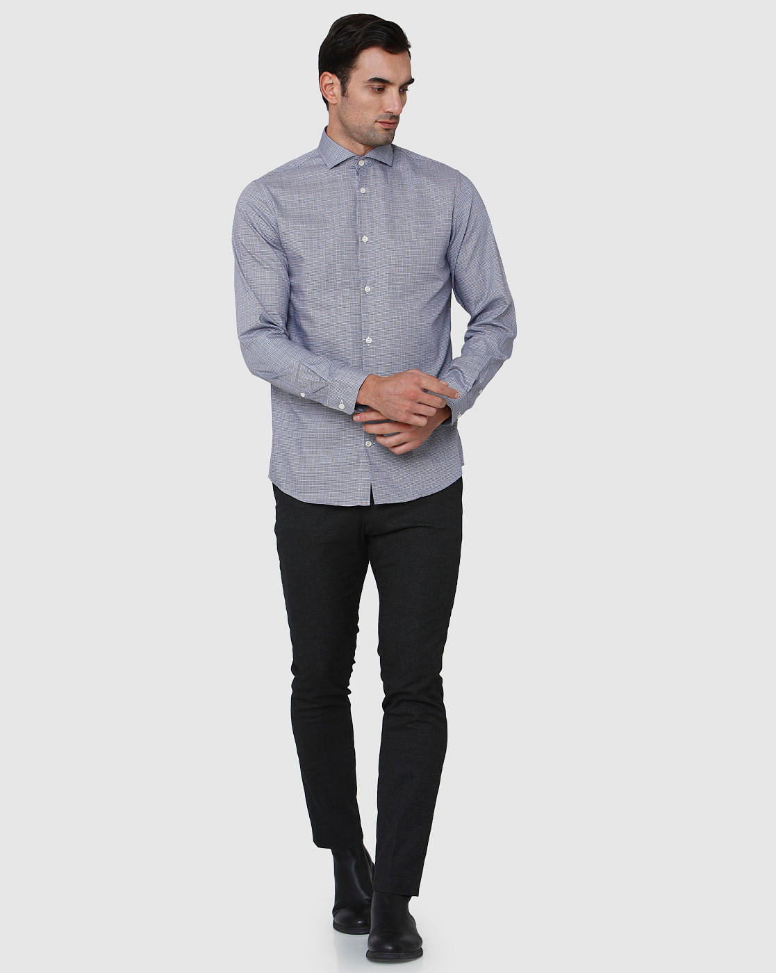 Blue Check Full Sleeves Shirt