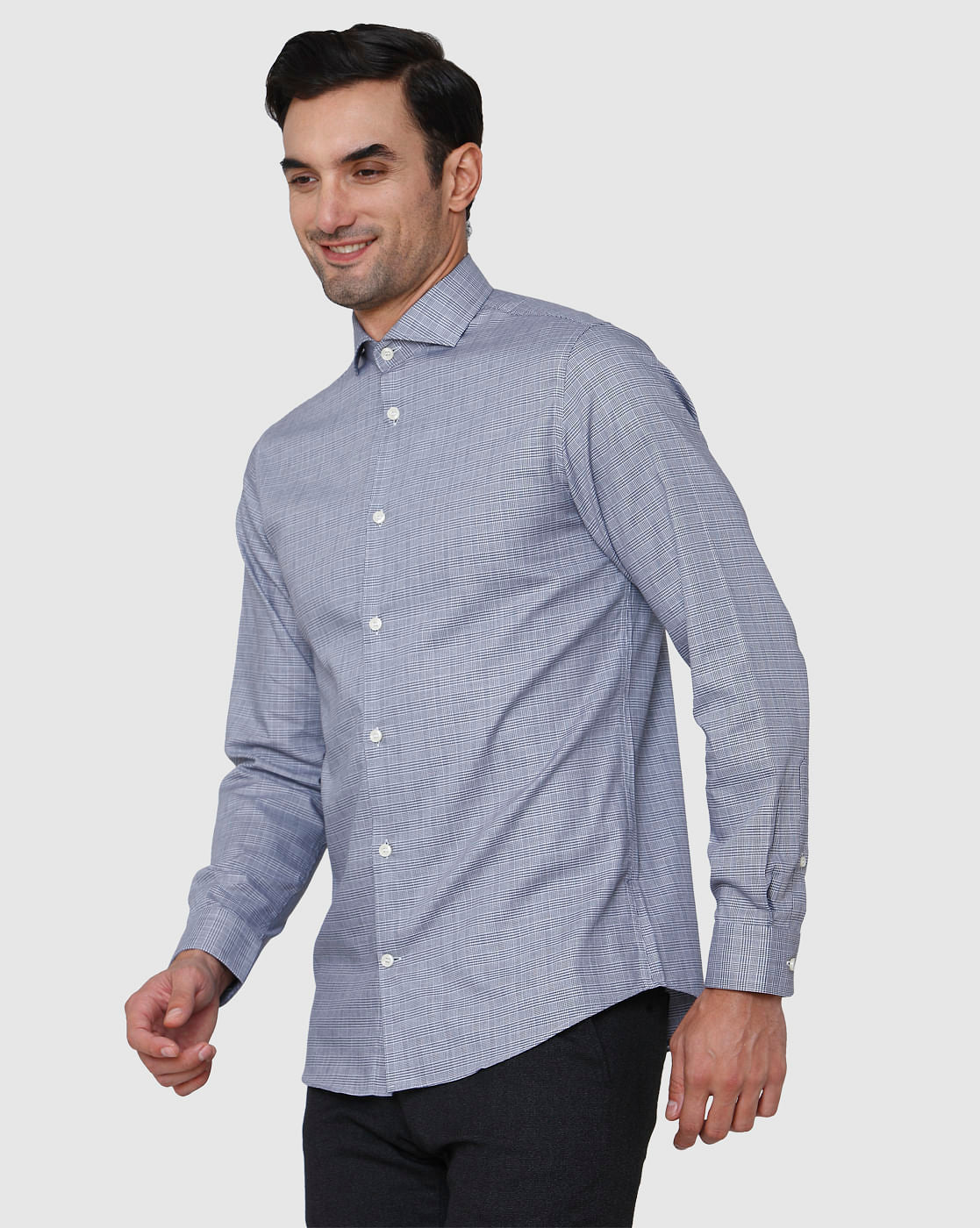 Blue Check Full Sleeves Shirt