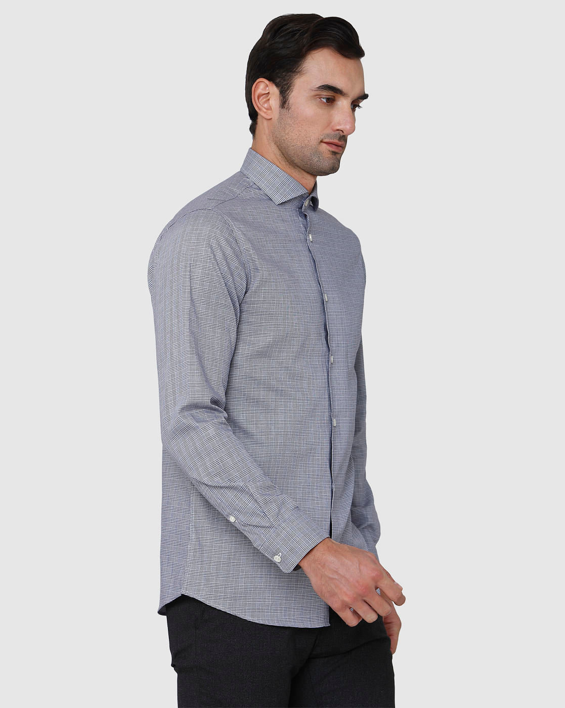 Blue Check Full Sleeves Shirt