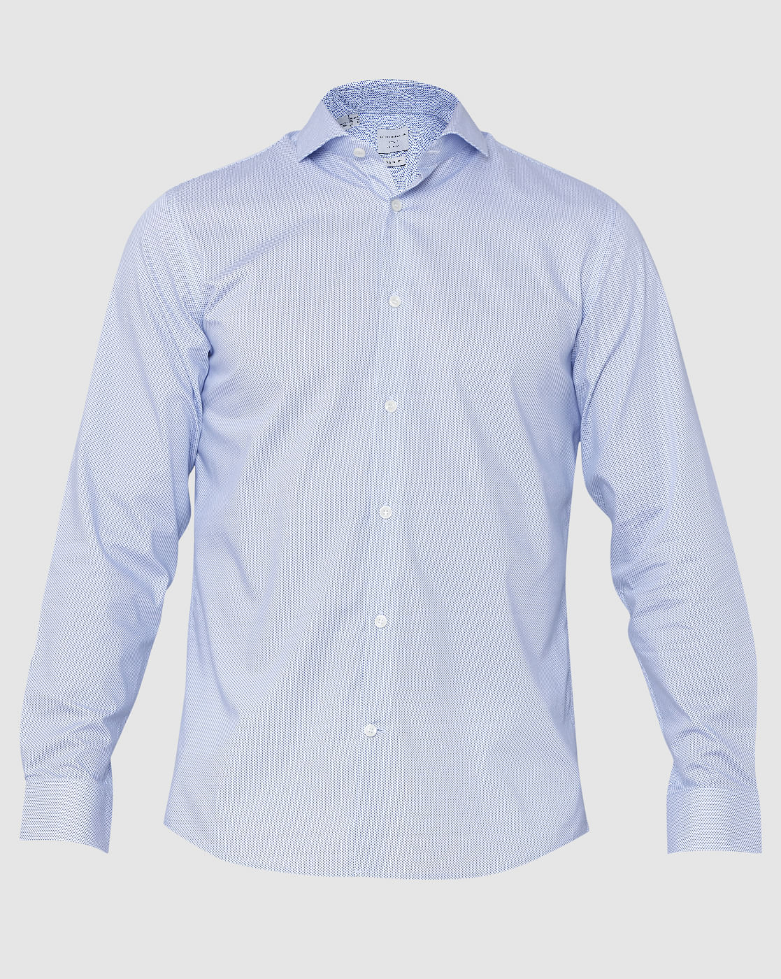 Blue Printed Full Sleeves Shirt