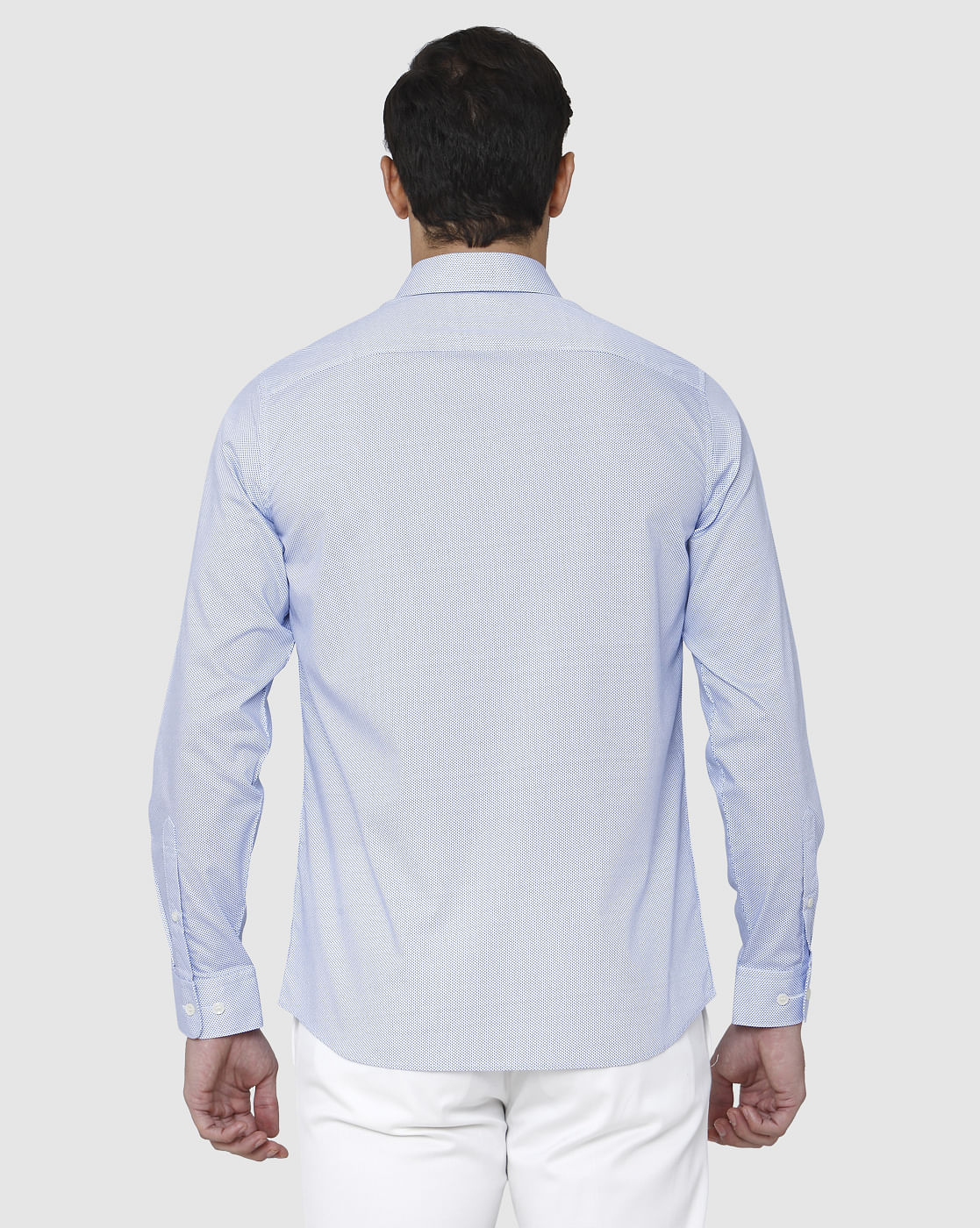 Blue Printed Full Sleeves Shirt
