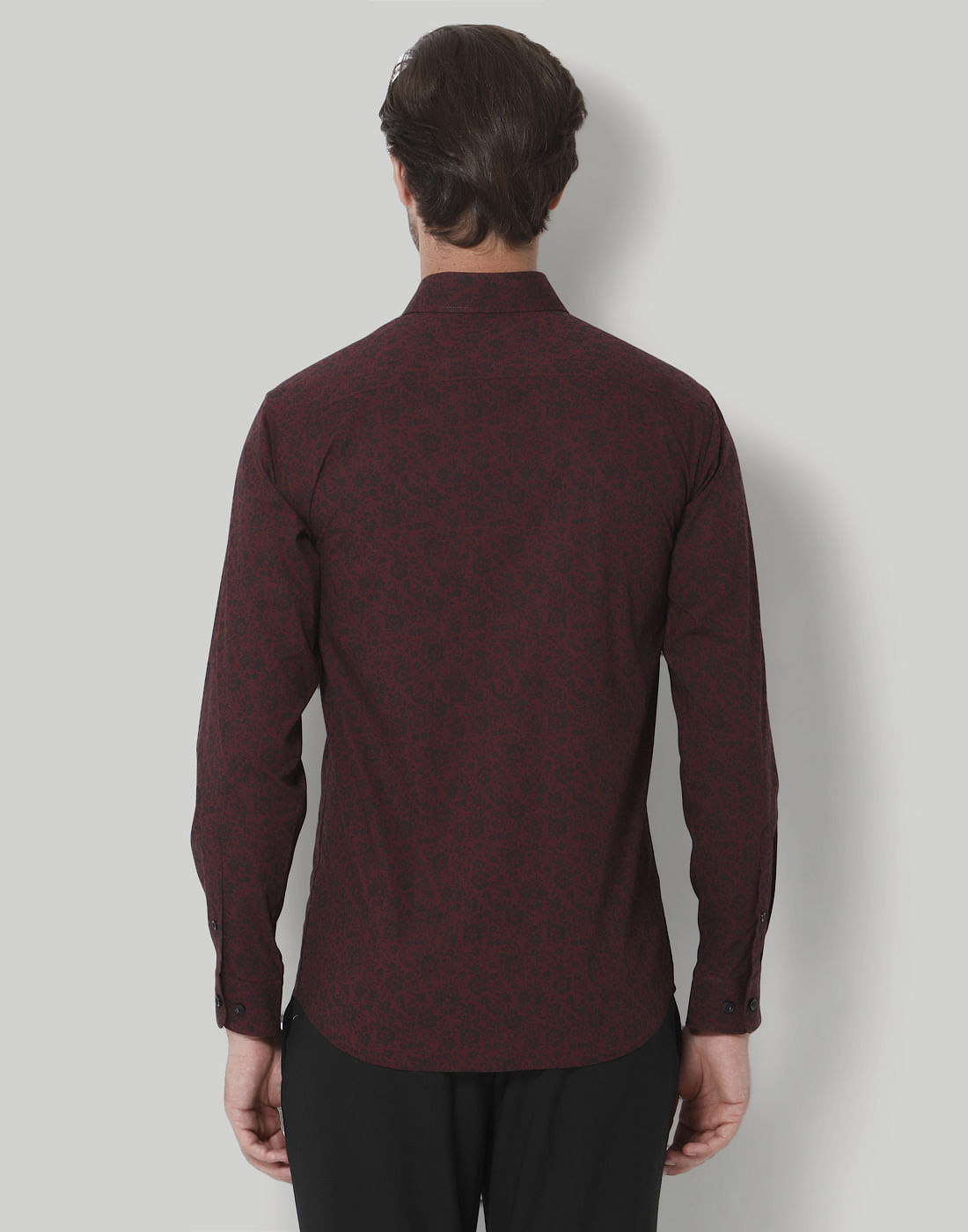 Red Floral Print Full Sleeves Shirt