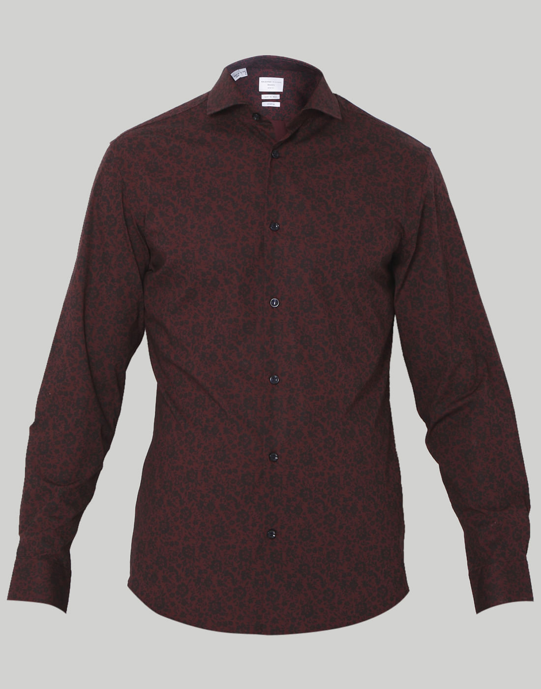 Red Floral Print Full Sleeves Shirt