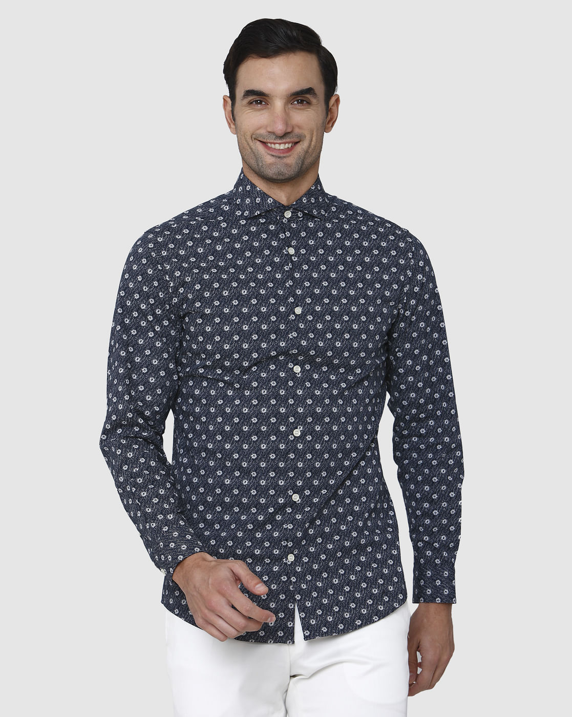 Black Printed Full Sleeves Shirt