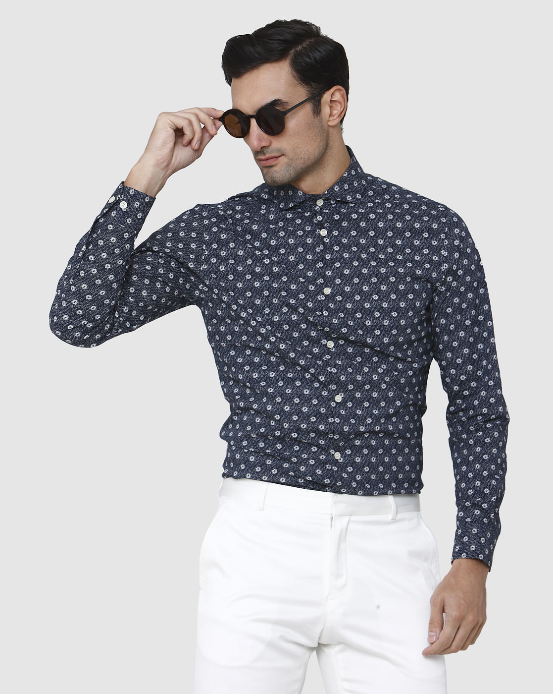 Black Printed Full Sleeves Shirt