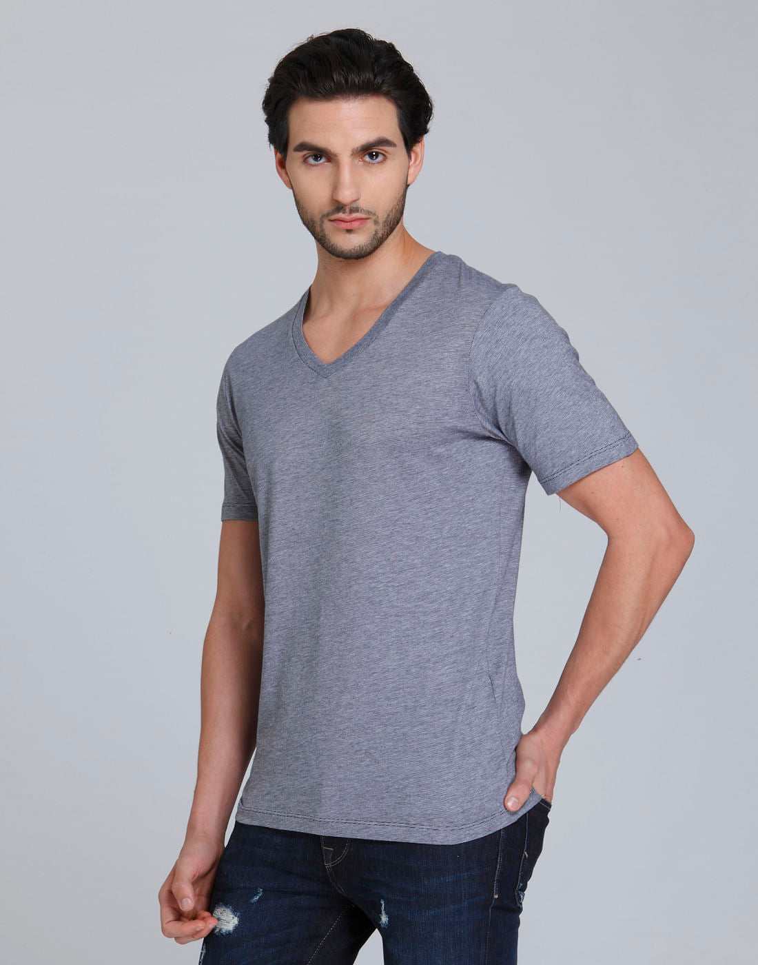 Blue V Neck T-Shirt