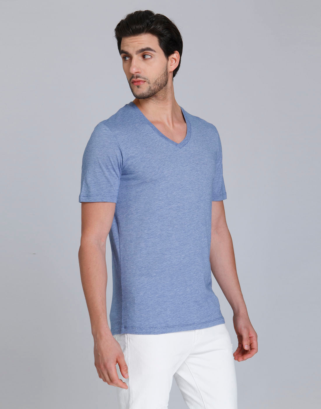 Blue V Neck T-Shirt