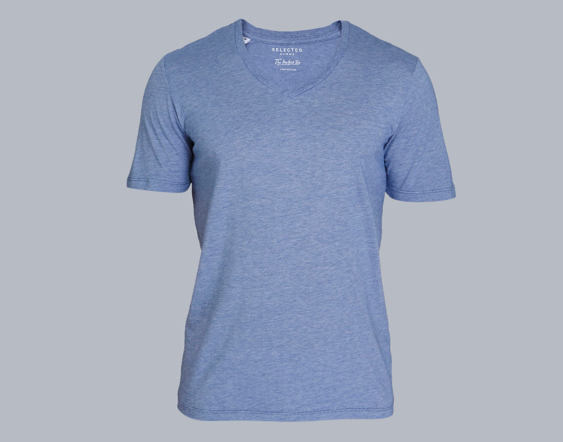 Blue V Neck T-Shirt