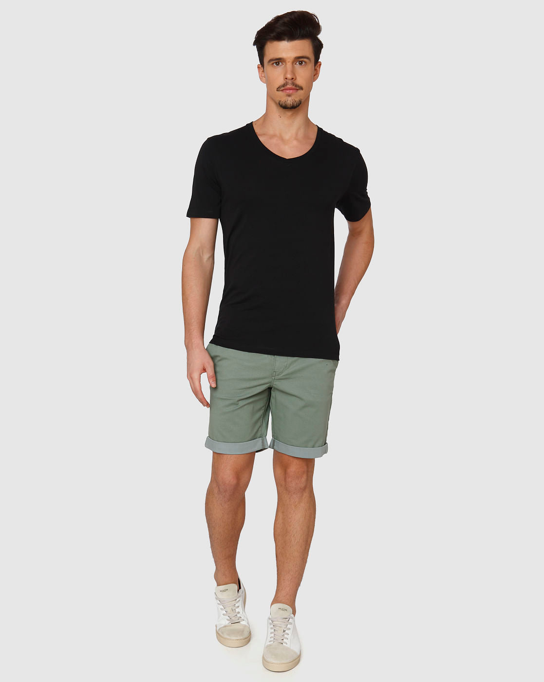 Black Slim Fit V Neck T-Shirt